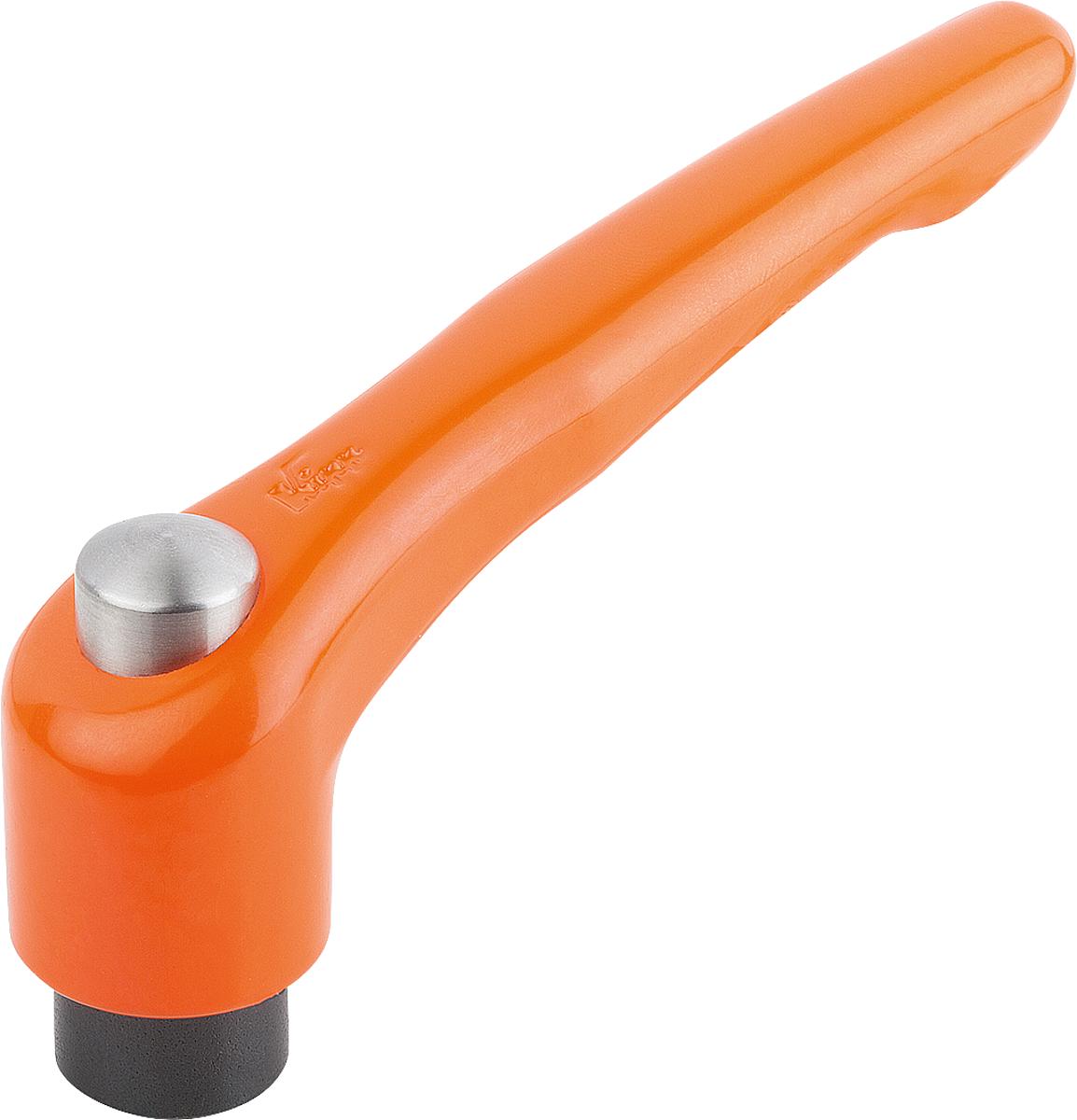 Kipp K0122.93102 KLEMMHEBEL GR.3 M10  MIT SCHUTZKAPPE, GRIFFHEBEL ORANGE - K0122-93102 KLEMMHEBEL GR 3 M10 MIT SCHUTZKAPPE - GRIFFHEBEL ORANGE