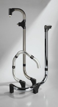 Leschhorn HS-30.700.54   Griffe Typ B Oberfläche schwarz pulverbeschichtet, Rohre Ø 30x1,5  L 700 Schenkel schwarz / Rohr schwarz Griff aus Einzelelementen - Leschhorn HS Handlauf und Rohrgriff-Stecksystem