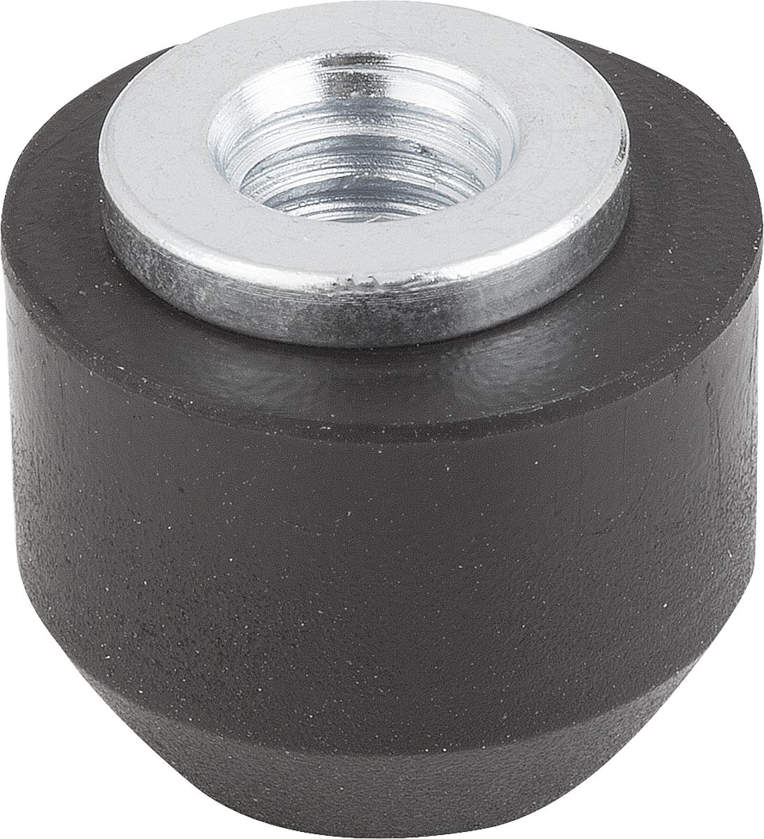 Kipp K0104.06 NEOPREN DRUCKSTÜCK, M6, H=14,4, KOMP:STAHL - K0104-06 NEOPREN DRUCKSTUECK - M6 - H 14-4 - KOMP STAHL