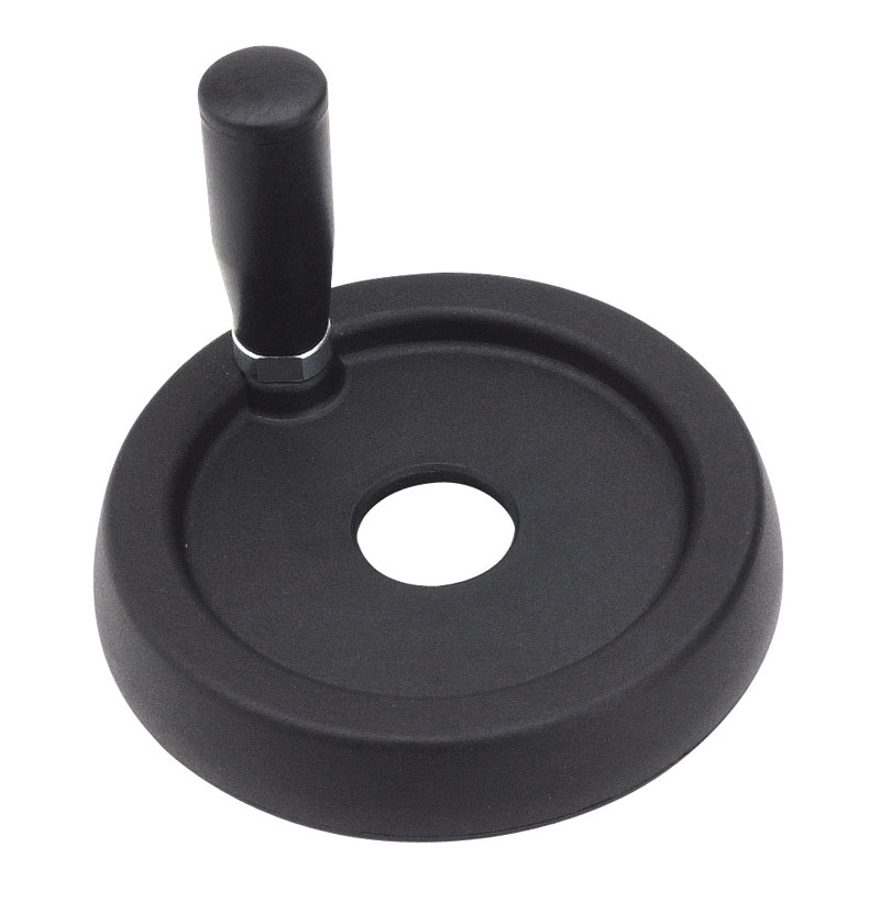 Leschhorn C193 Scheibenhandräder mit drehbarem Griff  D 150; Bohrung 14H7; d 38; schwarz - Boteco C193 Scheibenhandraeder mit drehbarem Griff