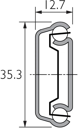 Accuride DB2132-0050 Teleskopschienen 75% Teilauszug, 12,7x35, SL 500,TR 376, 45kg, schwarz verzinkt - Accuride DB2132 Teleskopschienen 75% Teilauszug, 12,7x35, 50kg, schwarz verzinkt-Massblatt