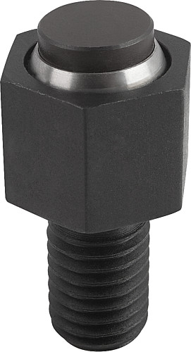 Kipp K0289.112X020 PENDELAUFLAGE FORM C MIT O RING, D1=M12, L1=20 - KIPP K0289-C Pendelauflagen verstellbar - mit O Ring und auswechselbaren Einsaetzen - Form C