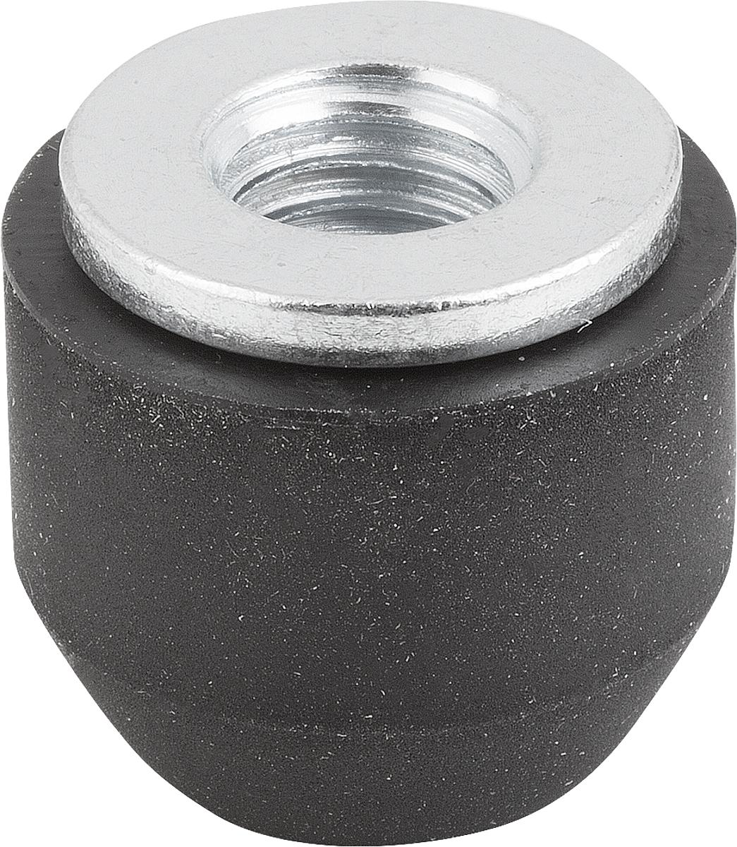 Kipp K0104.10 NEOPREN DRUCKSTÜCK, M10, H=21, KOMP:STAHL - K0104-10 NEOPREN DRUCKSTUECK - M10 - H 21 - KOMP STAHL