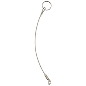 Halder 22400.0966 Halteseil, 300 rostfreier Stahl mit Befestigungsring und Anschrauböse, Thermoplast PA6 klar ummantelt - Halteseil