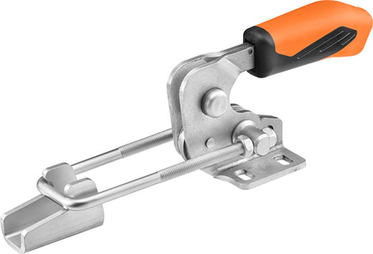 AMF 6848HSNIJ-4 Verschlussspanner horizontal mit orangefarbenem Handgriff und Sicherheitsverriegelung, Größe : 4, F1: 7,0 kN - LE 6848HSNIJ Verschlussspanner horizontal