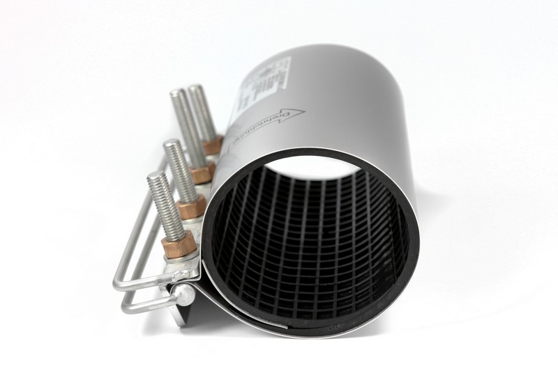 Leschhorn LS1-H-340-350-400-EPDM  Reparaturschellen einteilig, für AZ, mit Doppelgriff, verlängerten mittleren Bolzen ca 30 mm Spannbereich 320-330 BL 400, Dichtung: EPDM, DN 250, Druckstufe PN 16 bar,  CuNiSi + U-Scheibe A2 - LS 1H Leschhorn einteilige Schelle mit Haltegriff