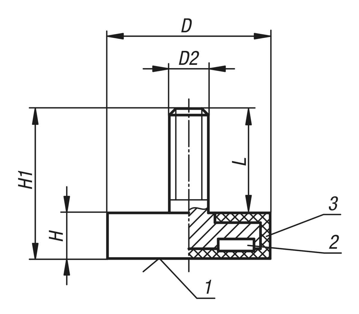 Norelem 09116-06 MAGNET FLACHGREIFER M04 NDFEB, RUND, KOMP:GUMMI, SCHWARZ, D=18 - Norelem 09116 Flachgreifer mit Gewindezapfen aus NdFeB - mit Gummischutzmantel