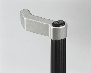 Leschhorn A1-14.G250.S01 gerade Griffe für 19" Technik Typ G, A 25,0 Schenkel schwarz/Steg natur - Griff aus Einzelelementen, komplett montiert - A1-14 Typ A -Aluprof Griffserien - mit abgewinkeltem Schenkel mit Aluminiumprofil schwarz eloxiert