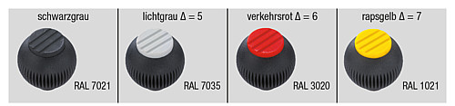 Norelem 06245-106X15 NOVO.GRIP GRIFFKUGEL GR.1, D=25, M6X15, DECKEL SCHWARZGRAU - Norelem 06245-AG Griffkugeln mit Aussengewinde