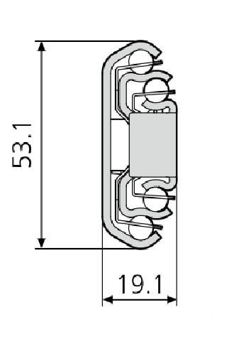 Accuride DZ3657-0012-2 Teleskopschienen für breite Schubladen, 100% Vollauszug 19,1x,53,1, SL 305,TR 305, 90kg, hell verzinkt - Accuride DZ3657 Teleskopschienen fuer breite Schubladen - - Vollauszug 19 1x70 8 - 124kg - Profil