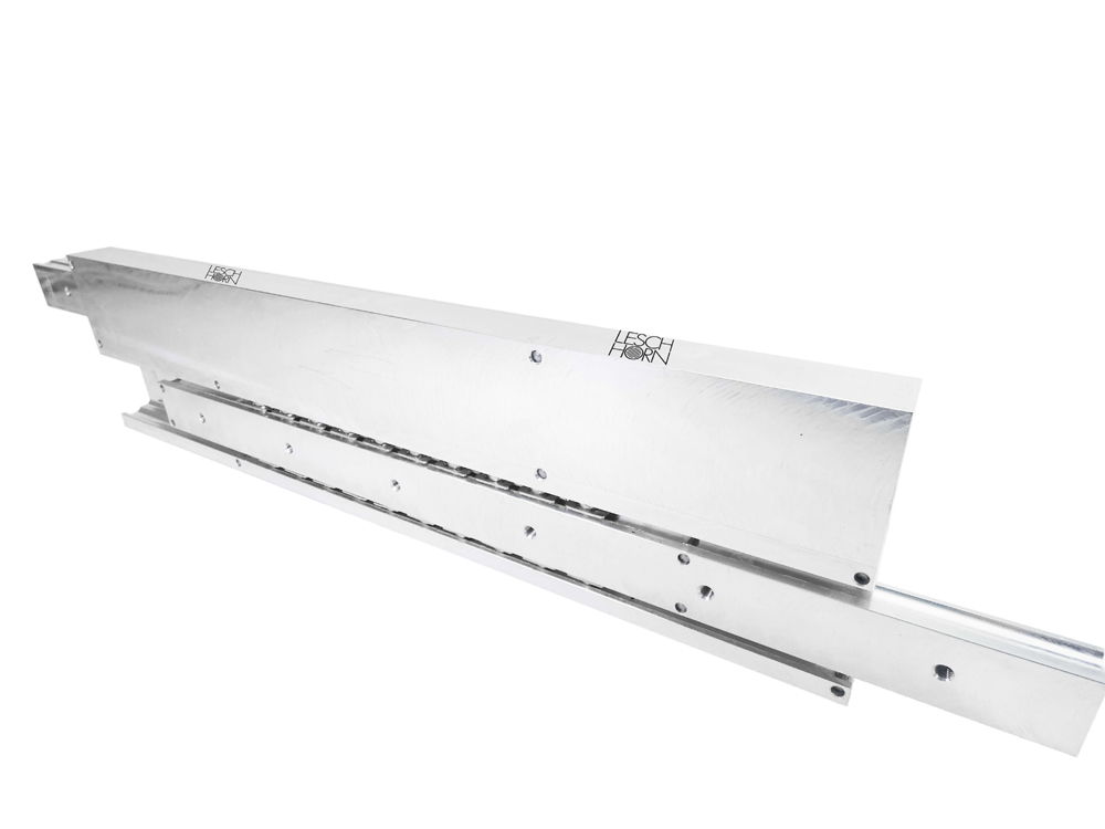 Leschhorn HPSV 8017-0200-GG-ST Hochpräzise Schwerlast-Teleskopschienen, S-Profil 80x17, Vollauszug, A=200, GG: Gewinde M8/Gewinde M8, Lastwert 170kg, Stahl verzinkt - LE HP 8017 S Form Teleskopschienen
