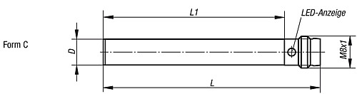 Norelem 20900-040 INDUKTIVER NÄHERUNGSSCHALTER, UND, FORM C - Norelem 20900-C Induktiver Naeherungsschalter Form C