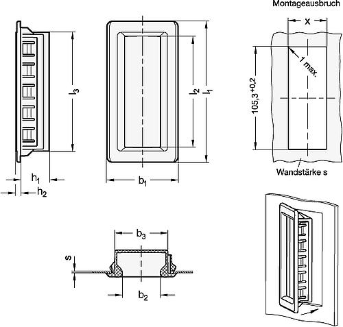 Ganter 739.1-115-SG Griffmulden - GN 739-1 Griffmulden-Abbildung