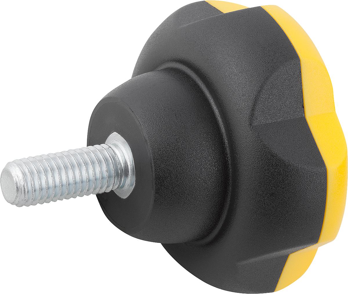 Kipp K0255.50127X15 NOVO.GRIP KLEMMGRIFF D=50  M12X15, DECKEL RAPSGELB - K0255-50127X15 NOVO GRIP KLEMMGRIFF D 50 M12X15 - DECKEL RAPSGELB