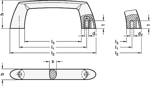 Ganter 627-120-B4,5 ELESA BÜGELGRIFF - GN 627 Buegelgriffe - Kunststoff-Skizze