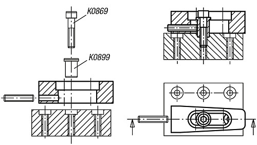 Kipp K0033.006 NIEDERZUGSPANNER D1=M6 - KIPP K0033 Niederzugspanner