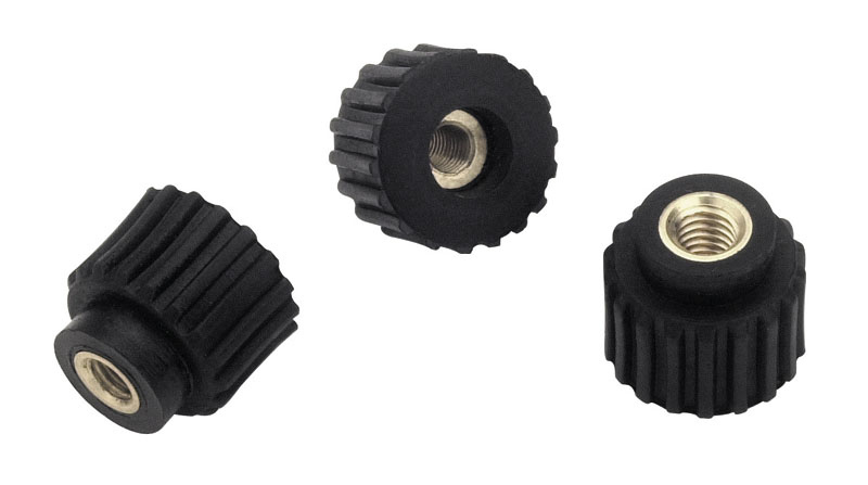 Leschhorn H772 Rändelmuttern  D 17,5; d 12; Gewinde d1 M4; Kunststoff PA, schwarz, - Boteco H772 Raendelmuttern