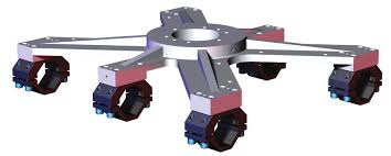 DESTACO BM3-90 Schwerlastfussklemmen ohne Lochbild der Roboterschnittstelle inklusiv Isolationsplatte, Lochkreis 200 mm, Tragrohr G= 90 mm, Lastwert: 589,7 Kg, Material: Druckguss Aluminium - LE70000 BM3-90-R01