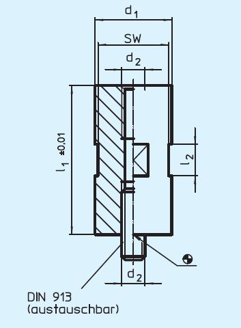 Halder 23310.0160 Höhenzylinder Ø 60 x 35 x M 12 - EH 23310 Hoehenzylinder
