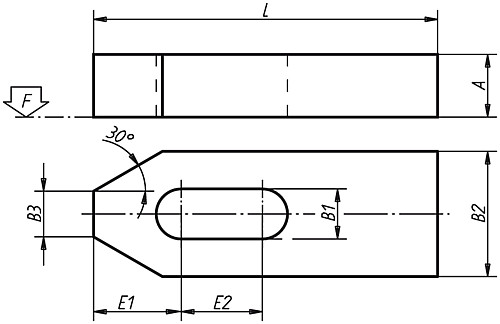 DIN 6314 04080-06 SPANNEISEN FLACH  STAHL, FÜR SCHRAUBE M6, L=50 - Norelem 04080 Spanneisen flach DIN 6314 - Stahl und Aluminium
