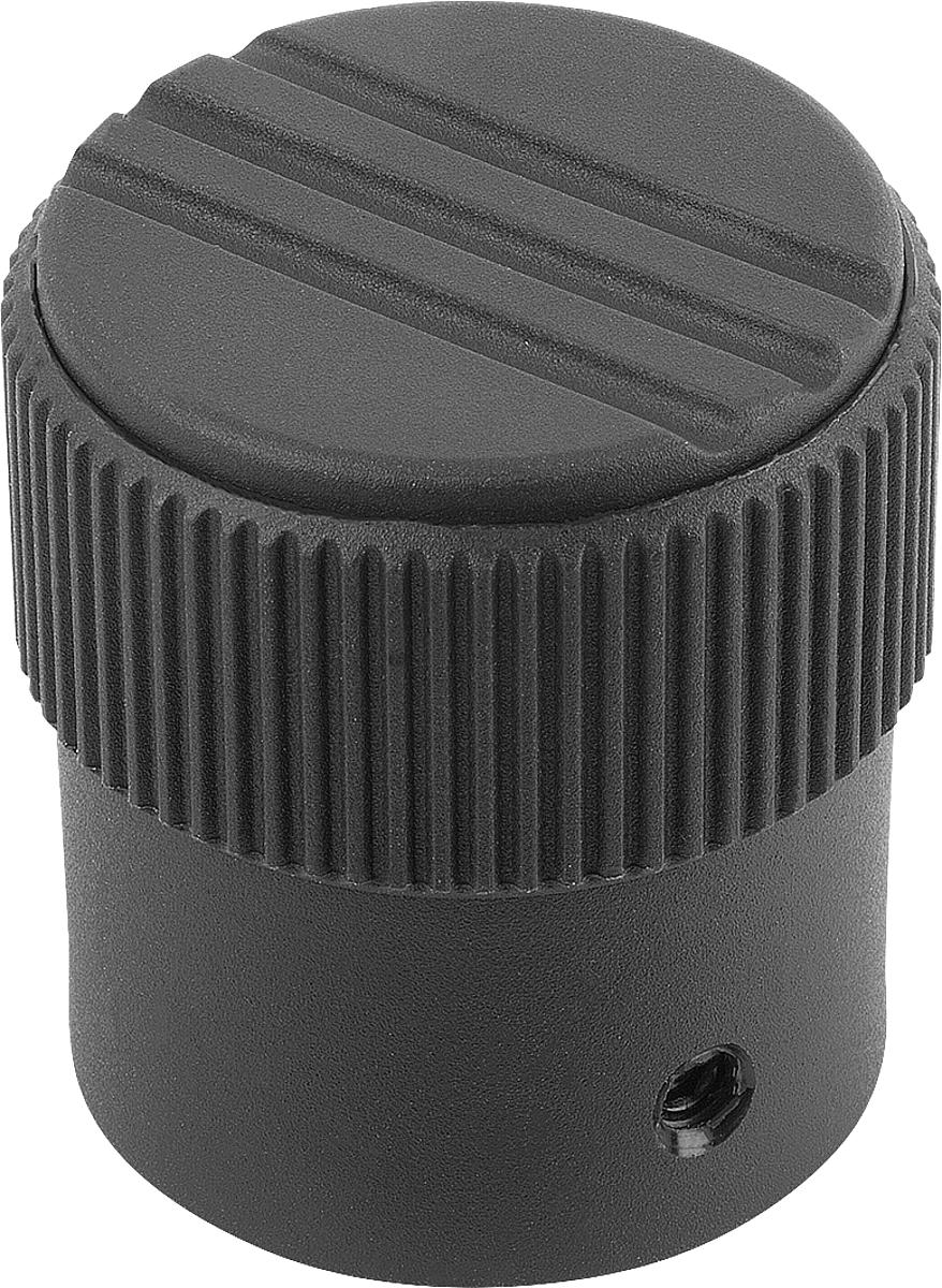 Kipp K0248.1206 NOVO.GRIP DOSIERKNOPF GR.2  D=6H8, FORM A, DECKEL SCHWARZGRAU - K0248-1206 NOVO GRIP DOSIERKNOPF GR 2 D 6H8 - FORM A - DECKEL SCHWARZGRAU