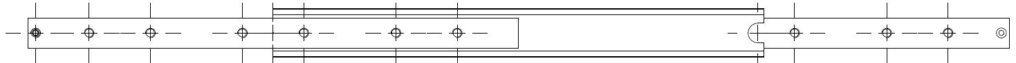 Leschhorn HPTV 3518-15-ST Hochpräzise Schwerlast Teleskopschiene, Vollauszug, Profil 35x18; SL= 150, Gewinde= M6, Lastwert 60Kg, Stahl C45E+C (1.1191) verzinkt - LE HP3518-Bemassung