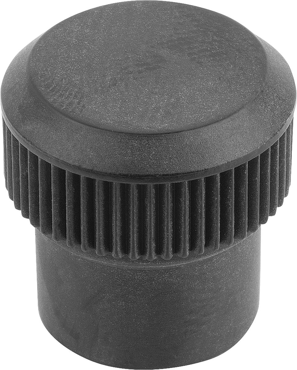Kipp K0142.11504 RÄNDELKNOPF, D1=15 D=M04, H=15,5, DUROPLAST SCHWARZ, KOMP:MESSING - K0142-11504 RAENDELKNOPF - D1 15 D M04 - H 15-5 - DUROPLAST SCHWARZ - KOMP MESSING