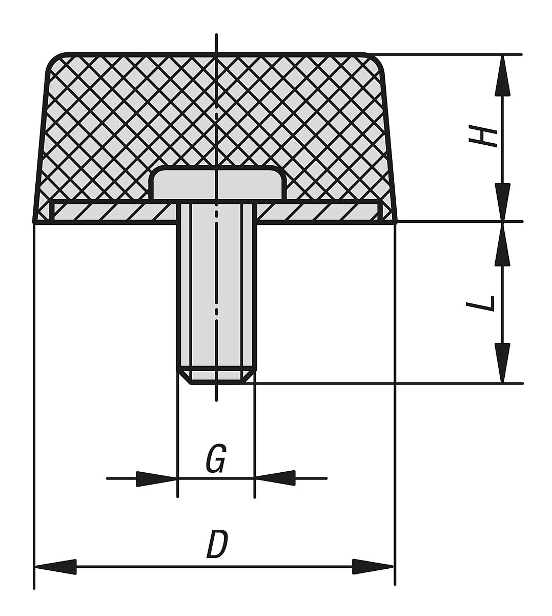Kipp K0575.05001855 GUMMI ANSCHLAGPUFFER, KONISCH, D=50, H=18 - K0575 Gummi Anschlagpuffer konisch - Massblatt
