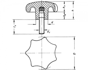Leschhorn 04445.40-M8-30 Sterngriffschraube DIN 6336 Duroplast(PF31) - 04445 Sterngriffschrauben Duroplast aehnlich DIN 6336