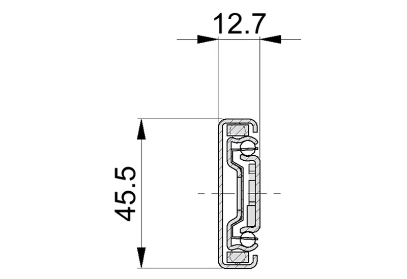 Accuride DB4501-0015 Teleskopschienen 100% Vollauszug, 12,7x45,5, SL 150, TR 148, 40kg, schwarz verzinkt - DB4501 -BEE SLIDE- Teleskopschienen Vollauszug - Massblatt