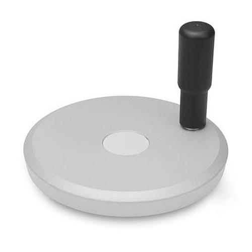 Ganter 923-100-B10-A-SR SCHEIBENHAND, SILBER STRUKTUR BESCHICHTET - GN 923 Scheibenhandraeder - Aluminium - kunststoffbeschichtet-Abbildung