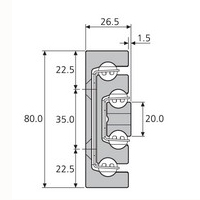 Accuride DA4162-0060 Teleskopschienen 100% + Überauszug, 26,5x80, SL 600, TR 725, 150kg !! AUSLAUFARTIKEL !! LAGERABVERKAUF !! - DA4162 Accuride Teleskopschiene Profil