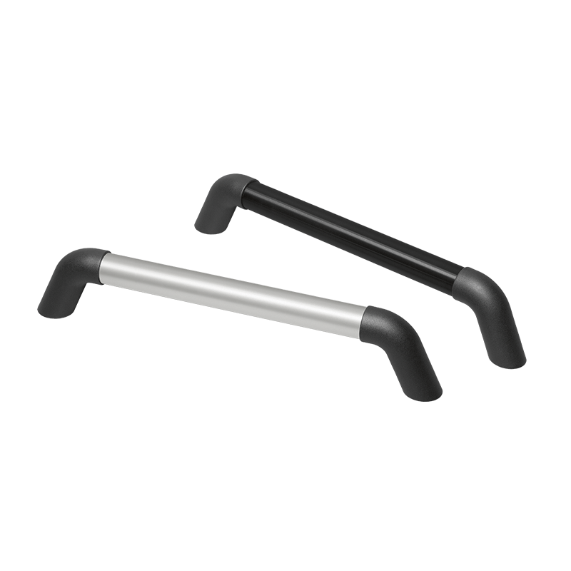 Leschhorn KKR-25-250-S84 Bügelgriffe Kunststoff POM, A 250, Griffsteg schwarz, Griffschenkel halbmatt, rückseitigen Anschrauben - LE KR Buegelgriff Kunststoff POM