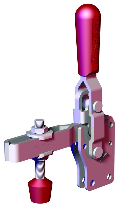 DESTACO 247-U Vertikal-Kniehebelspanner Haltekraft 3600 N - 4500 N, Öffnungswinkel 120° - 247-UB Vertikalspanner - U- Spannarm - Fuss gerade