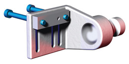 DESTACO CPI-AB-750-SL Sensorechtsschwenkendhalterung für quadratische Sensoren 40x40 mm, Apple core Anschluss, Max. statische Belastung  271Nm, Material Aluminium - LE70000 CPI-AB quadratische Sensorhalter