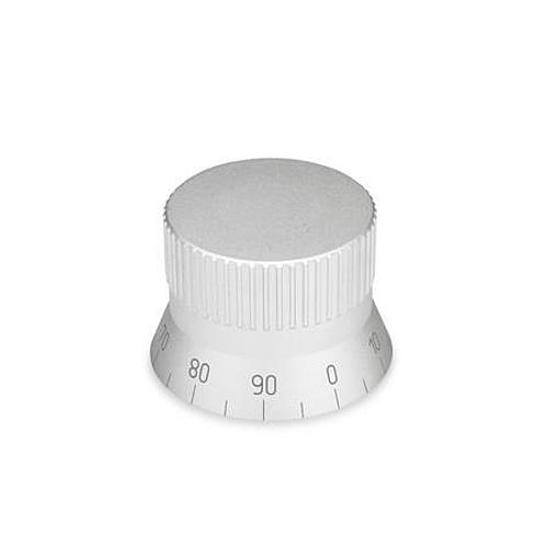 Ganter 723.4-34-B6-S DREHKNOPF MIT SKALIERUNG - GN 723-4 Drehknoepfe - Aluminium - naturfarben eloxiert-Abbildung