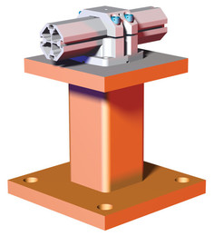 DESTACO CPI-HTW-250 Sockelhalterung für Flansche und Adapter der Roboter-Endeffektoren, Höhe 250 mm, Lochkreis 6xM10 auf 160 mm, Material Stahl - LE7000 HTW mit Anschlussadapter ATI-151
