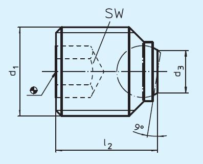 Halder 22720.0693 Kugeldruckschraube ohne Kopf  kurze Ausführung  M 20 x 2 x 25, abgeflachte Kugel Auflagefläche plan, für Zylinderschäfte DIN 1835 E - EH 22720 Kugeldruckschrauben ohne Kopf - kurze Ausfuehrung