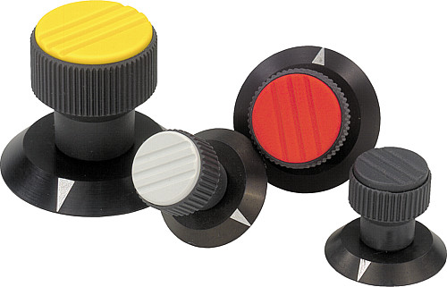 Norelem 06105-105 NOVO.GRIP STELLKNOPF GR.1  D=5H7, DECKEL SCHWARZGRAU - Norelem 06105 Stellknoepfe