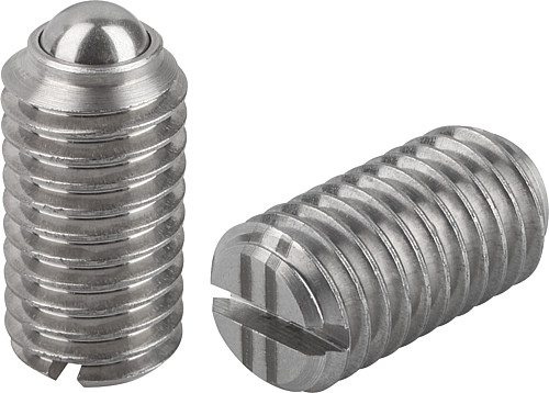 Kipp K0310.220 FEDERNDES DRUCKSTÜCK  M20     EDELSTAHL, KUGEL, VERSTÄRKTE F - KIPP K0310 Federnde Druckstuecke mit Schlitz und Ku