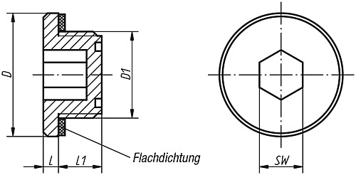 Norelem 28020-18014 EINSCHRAUB STOPFEN, D=18,2, D1=G 1/4 - Norelem 28020 Einschraub Stopfen
