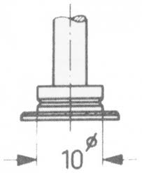 Leschhorn 573-10 Tasterform 3 plan Ø 10 mm für 0718 und K200-K600 Dickenmessgerät mit Messuhr - LE70047 Tasterform 3
