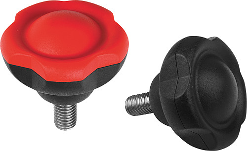 Norelem 06253-5010X15 NOVO.GRIP KLEMMGRIFF D=50  M10X15, DECKEL SCHWARZGRAU - Norelem 06253-AG Klemmgriffe mit Aussengewinde