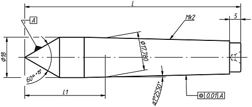 Norelem 33190-02096 FESTSTEHENDE ZENTRIERSPITZE, L = 96 - Norelem 33190 Feststehende Zentrierspitzen