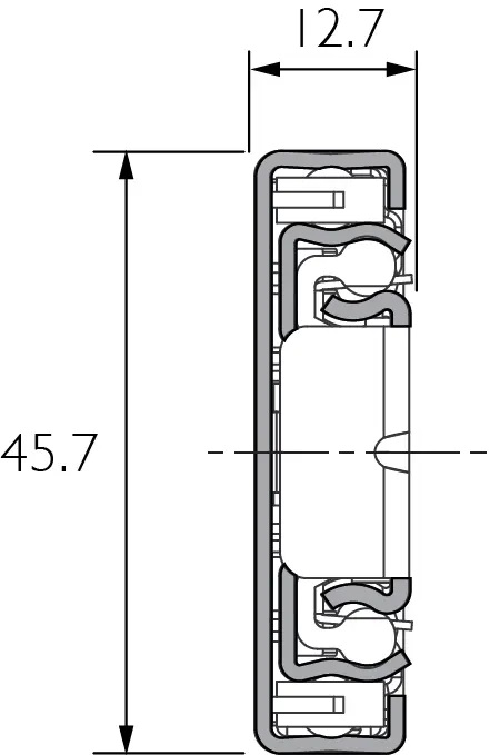 Accuride DZ3832-0035EC-D Teleskopschienen mit Soft-Close, 100% Vollauszug, 12,7x45,7, SL 350,TR 310, 43kg, hell verzinkt - Accuride 3832EC-D Teleskopschienen mit Easy Soft-Close - Vollauszug - 12 7x45 7 - bis 45kg-Profil