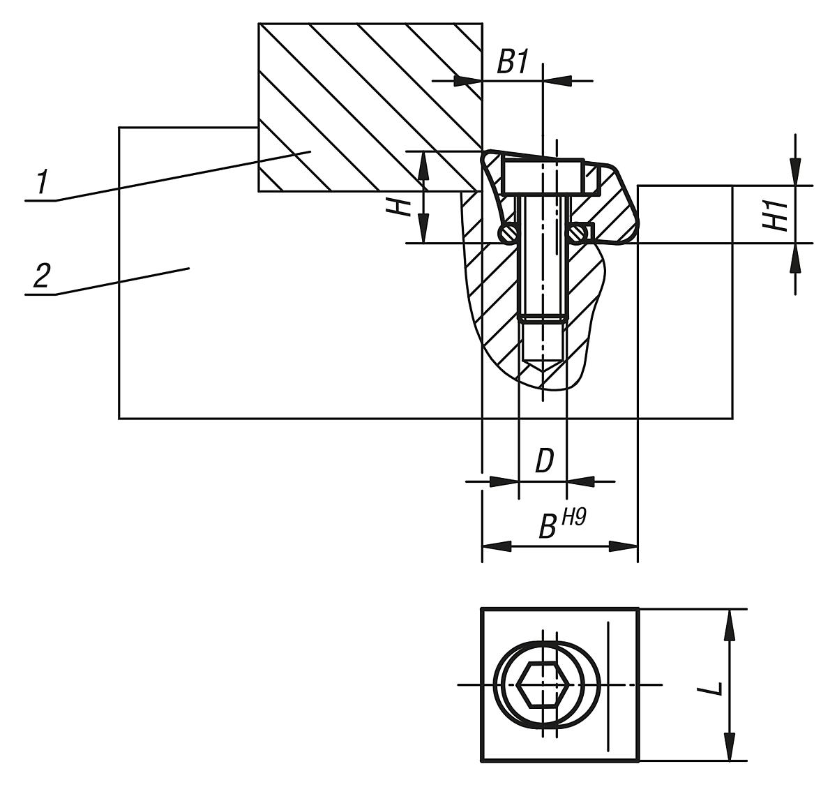 Norelem 04441-319 KLEMME FORM B MESSING - NLM 04441 Klemmen - Massblatt