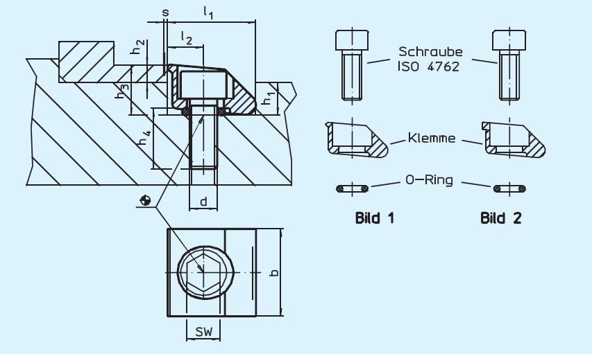 Halder 23290.0052 Pitbull®-Spannklemme M 4 mit Messerkante - EH 23290 Pitbull-Spannklemmen