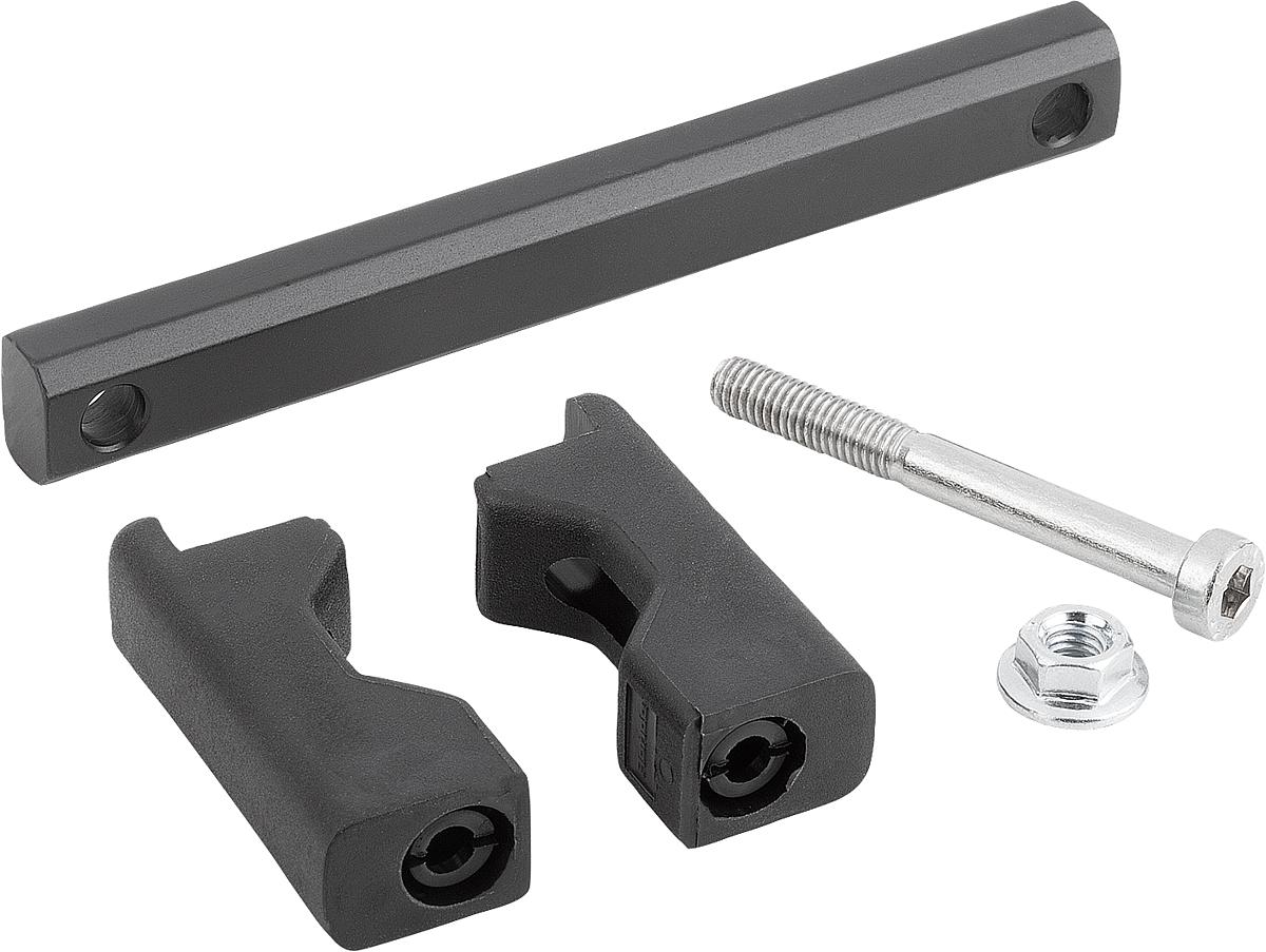 Norelem 06932-235101 UNIVERSAL GERÄTEGRIFF FORM B, A=235, M5, SCHWARZ ELOXIERT - 06932-235101 UNIVERSAL GERAETEGRIFF FORM B - A 235 - M5 - SCHWARZ ELOXIERT