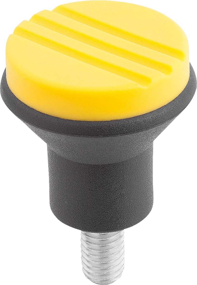 Norelem 06242-047X10 NOVO.GRIP PILZKNOPF GR.1  M4X10, DECKEL RAPSGELB - 06242-047X10 NOVO-GRIP PILZKNOPF GR-1  M4X10 - DECKEL RAPSGELB