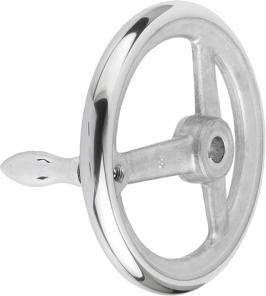 Kipp K0160.5400X30 HANDRAD DIN 950, ALU, DREHB.GR.M.NUT, D1=400, D2=30 - K0160-5400X30 HANDRAD DIN 950 - ALU - DREHBAREM GRIFF MIT NUT - D1 400 - D2 30